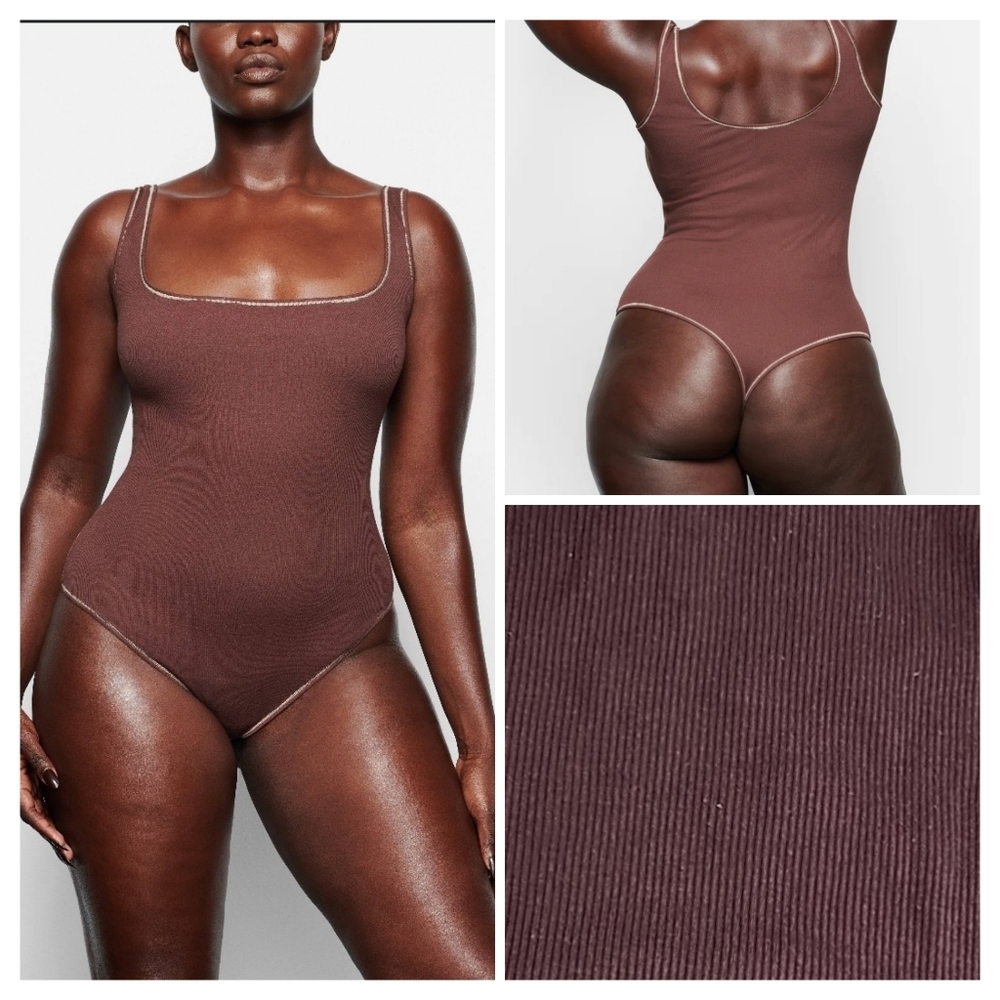 SKIMS COTTON RIB BODYSUIT/ CHOCOLATE/XXS, 4X/ NWT - Picture 11 of 12